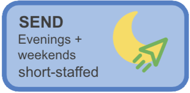 A button that says send evenings and weekends short-staffed